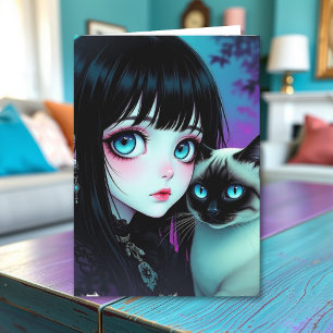 Just Checking In on You Anime Girl a Card