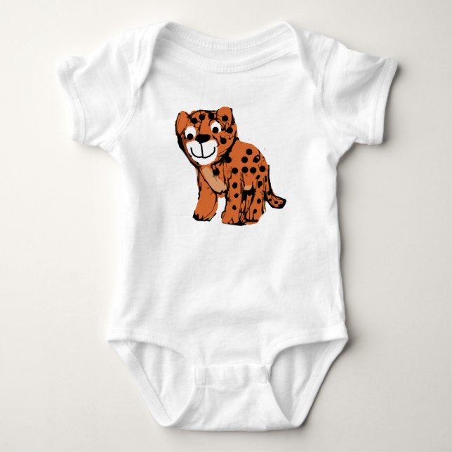 Just Checking Leopard Baby Bodysuit (Front)