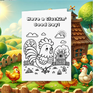 Just Chicken In on Ya   Funny Colouring  Card