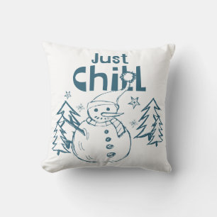 Just Chill Playful Christmas Throw Pillow
