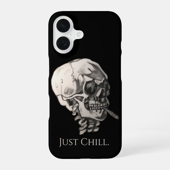 Just Chill Skull  iPhone 16 Case (Back)