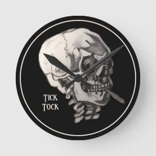 Just Chill Skull Round Clock