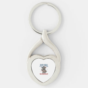 Just Chill The Fourth Out Patriotic Raccoon Shirt_ Keychain