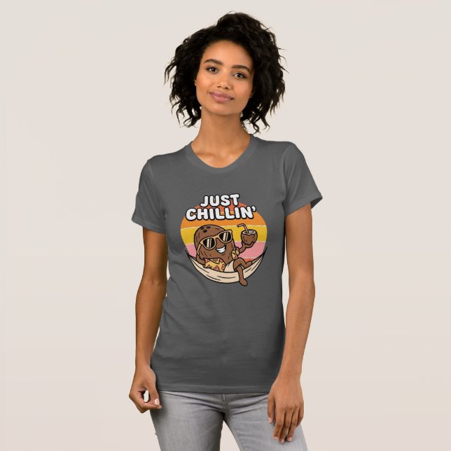 Just Chillin Coconut Shirt – Tropical Summer Tee – (Front Full)
