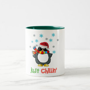 just chillin cool penguine christmas mug design