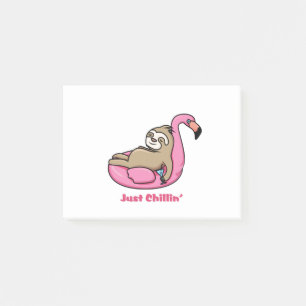 JUST CHILLIN' - Lazy Sloth & Pink Flamingo Post-it Notes