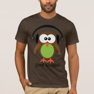 Just Chillin' Owl With Headphones T-Shirt