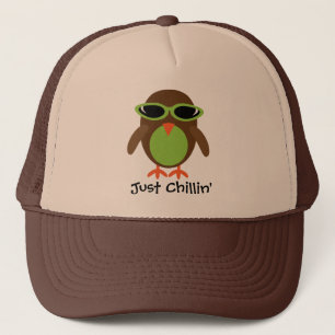 Just Chillin' Owl With Shades Trucker Hat