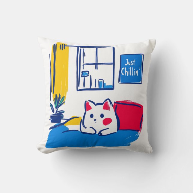 Just Chillin' Throw Pillow (Front)