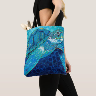 Just Chillin' Turtle Shoulder Tote Bag