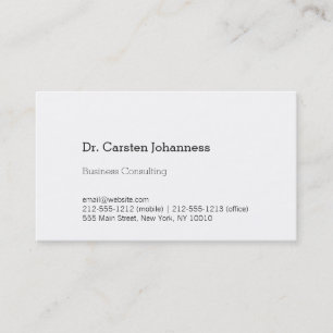 Just clear and black business card