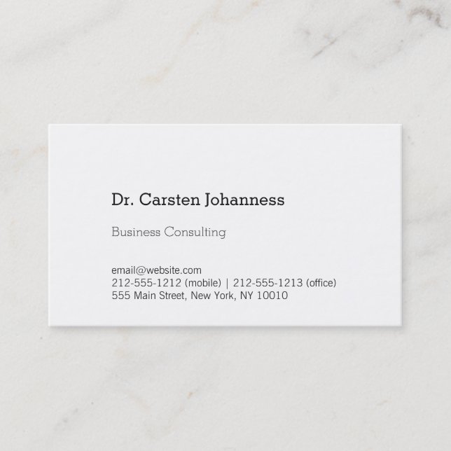 Just clear and black business card (Front)