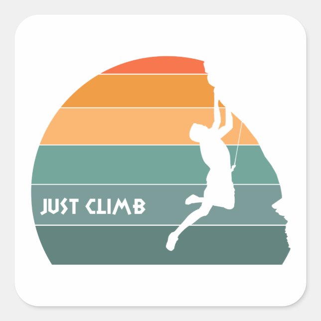 Just Climb Square Sticker (Front)