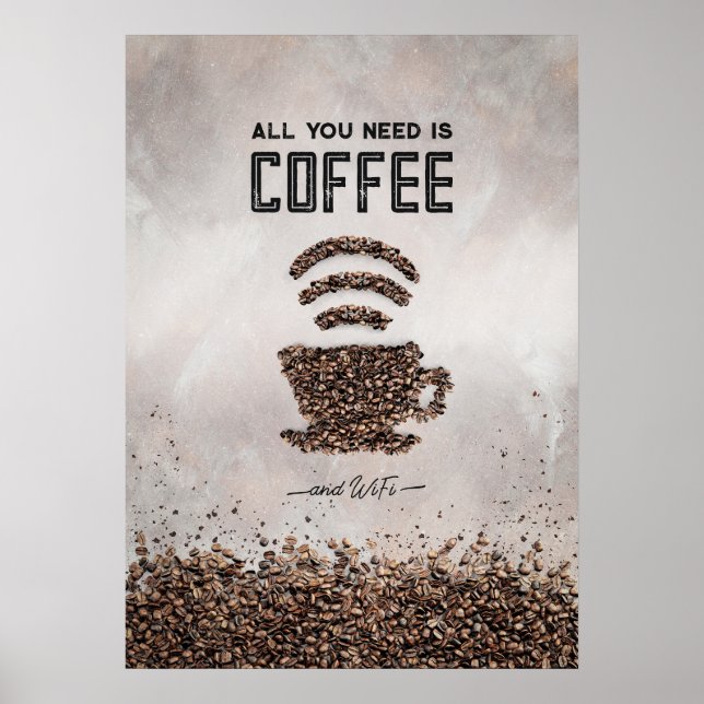 Just Coffee and WiFi Poster (Front)
