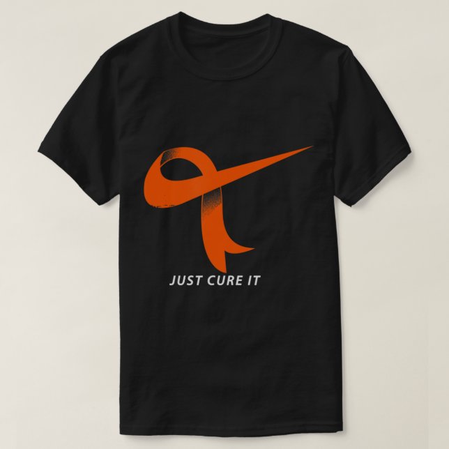 Just Cure It Orange Ribbon Leukaemia Awareness  T-Shirt (Design Front)