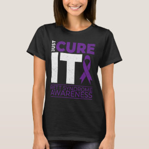 Just Cure It Rett Syndrome Awareness Purple Ribbon T-Shirt