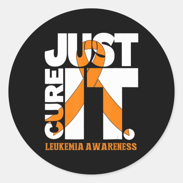 Just Cure Leukaemia Awareness  Ribbon Men Women Ki Classic Round Sticker (Front)