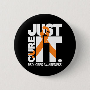 Just Cure Rsd Crps Awareness Ribbon White Text 2 Inch Round Button