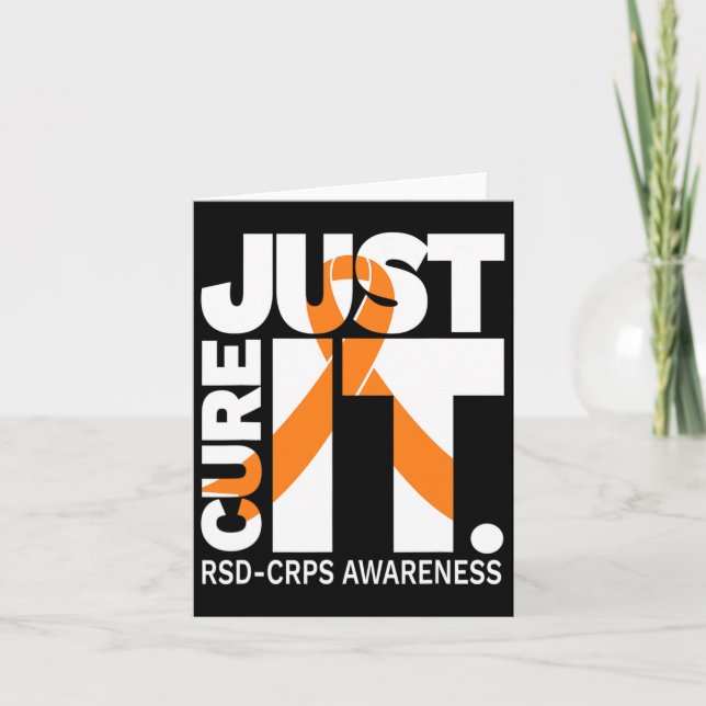 Just Cure Rsd Crps Awareness Ribbon White Text  Card (Front)