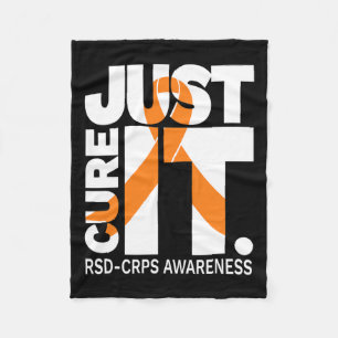 Just Cure Rsd Crps Awareness Ribbon White Text Fleece Blanket