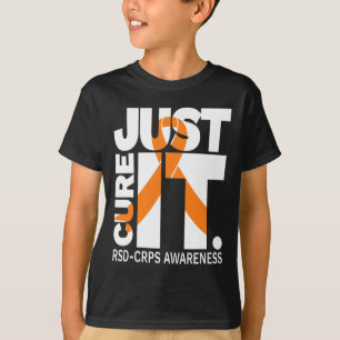 Just Cure Rsd Crps Awareness Ribbon White Text  T-Shirt