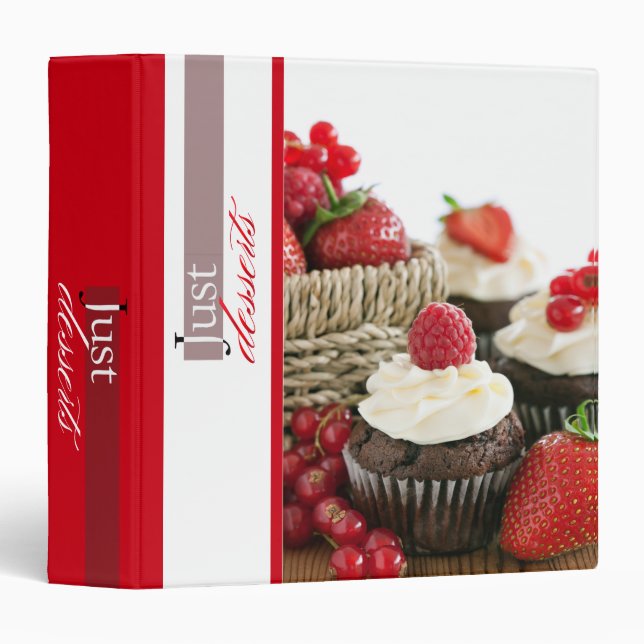 Just Desserts Tasty Cupcakery Bakery Avery Binder (Front/Spine)