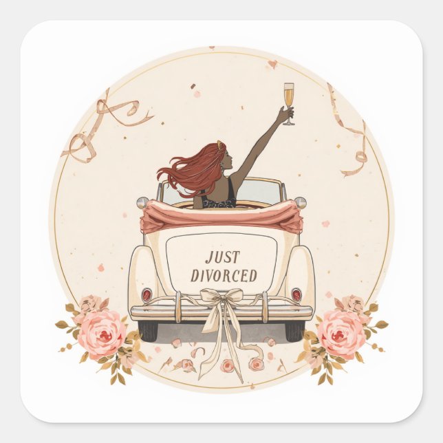 Just Divorced Bloom Floral Elegant Sticker (Front)