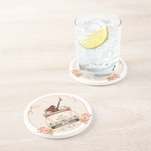 Just Divorced in Bloom Floral Elegant Coaster