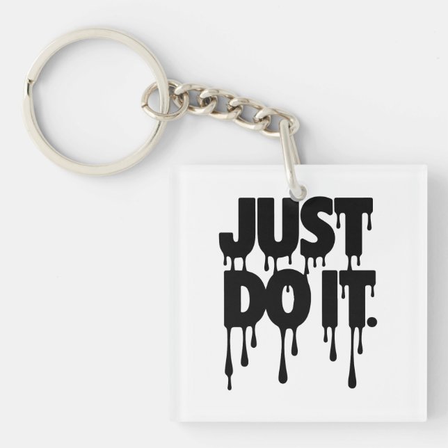 Just Do It! Tee | Retro Bold Lettering Keychain (Front)