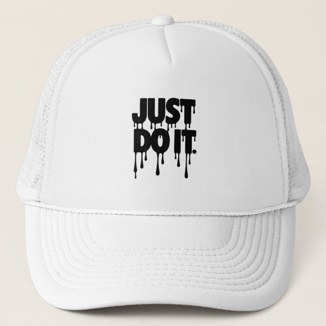 Just Do It! Tee | Retro Bold Lettering Trucker Hat (Front)