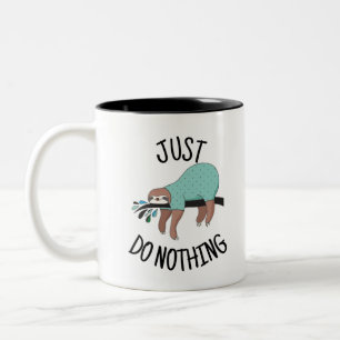 Just Do Nothing Sloth Two-Tone Coffee Mug
