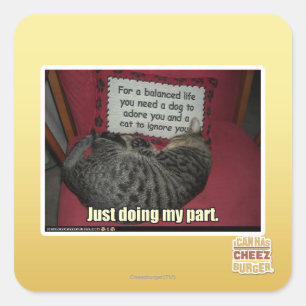 Just doing my part. square sticker