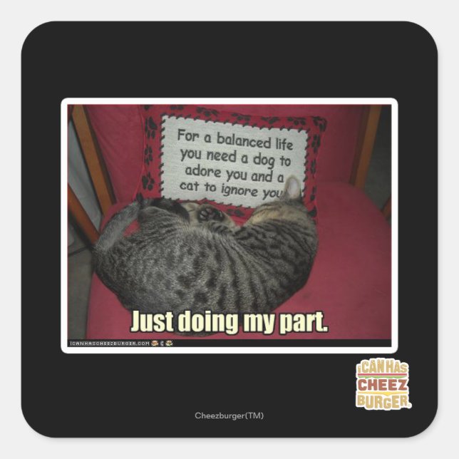 Just doing my part. square sticker (Front)