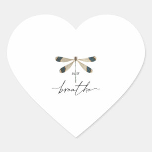 Just Dragonfly Breathe Insect Yoga Meditation Cute Heart Sticker