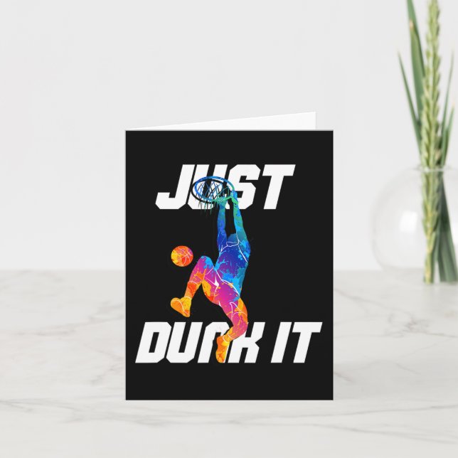 Just Dunk It! Basketball Player Slam Dunk  Card (Front)