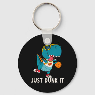 Just Dunk It Fun Dinosaur Bysketbyll League Slam D Keychain