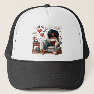 Just Easy Love Book, African American Girl Reading Trucker Hat