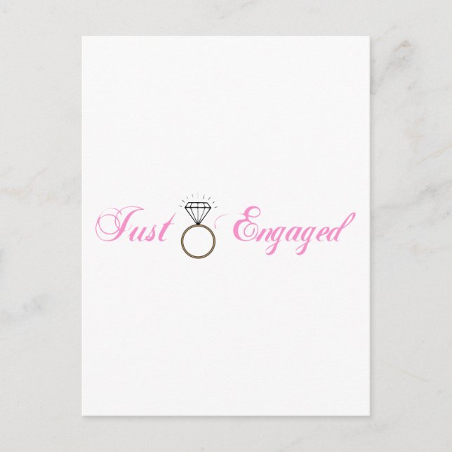 Just Engaged (Diamond Engagement Ring) Announcement Postcard (Front)