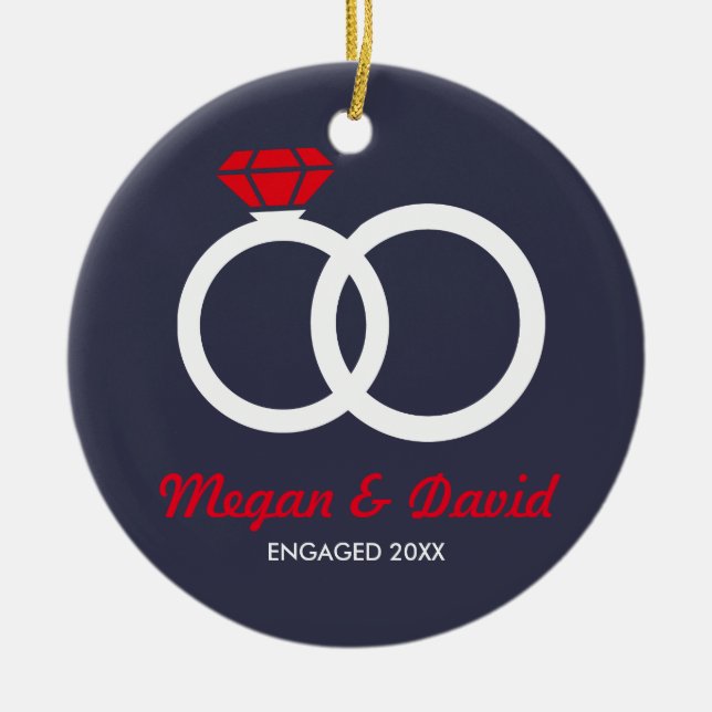 Just Engaged, married christmas ornament gift (Front)