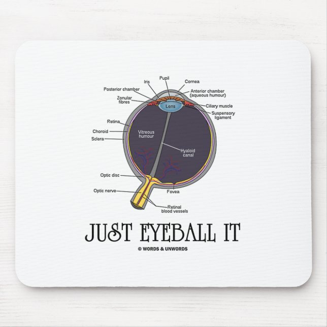 Just Eyeball It (Eye Anatomy Approximation Saying) Mouse Pad (Front)