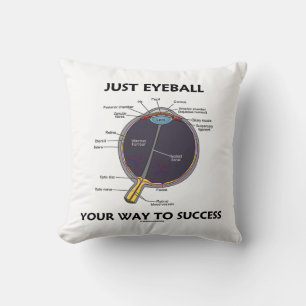 Just Eyeball Your Way To Success Eye Anatomy Humou Throw Pillow