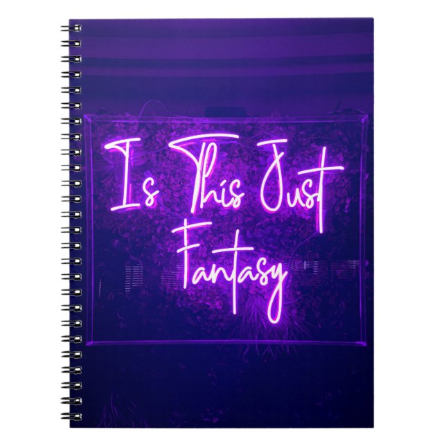 Just Fantasy Sign Typographic Image Quote Art Word Notebook (Front)
