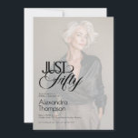 Just Fifty Photo 50th Birthday Party Invitation<br><div class="desc">Minimal Just Fifty photo overlay black text 50th birthday invitation designed for your milestone celebration. “Just Fifty” introduces a new, original concept: a clean, essential way to embrace and enjoy your fiftieth birthday. A minimal design that invites you to pause, breathe, and celebrate. Just. Your moment. Fifty. The typography features...</div>