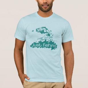 Just Fishing men's green / pale blue t-shirt