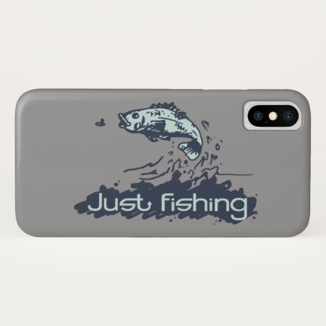 Just fishing mens grey iphone case (Back (Horizontal))