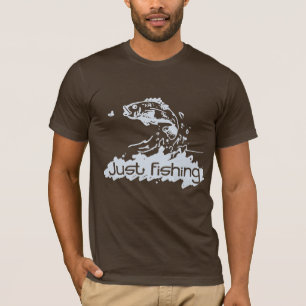 Just Fishing, t-shirt marron / bleu pâle