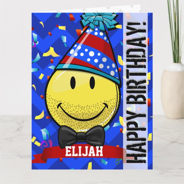 Just for Him! Giant Smile Custom Big Birthday Card (Front)
