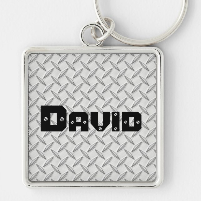 Just for Men Diamond Plate Keychain (Front)