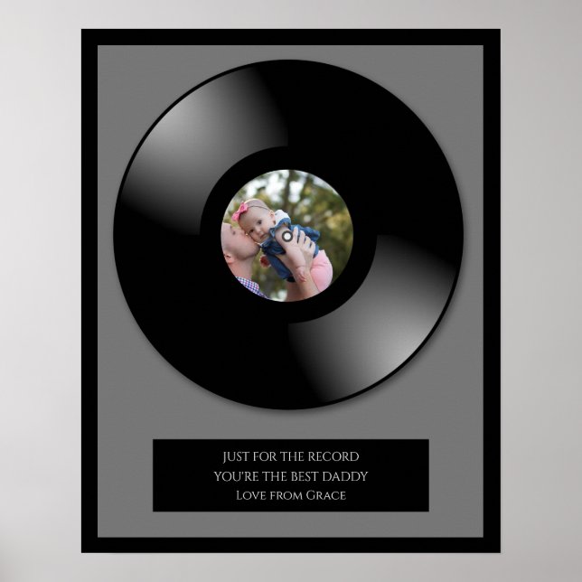 Just For The Record Personalized Photo Poster (Front)