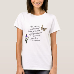 Just For Today Butterfly Flower Inspirational T-Shirt